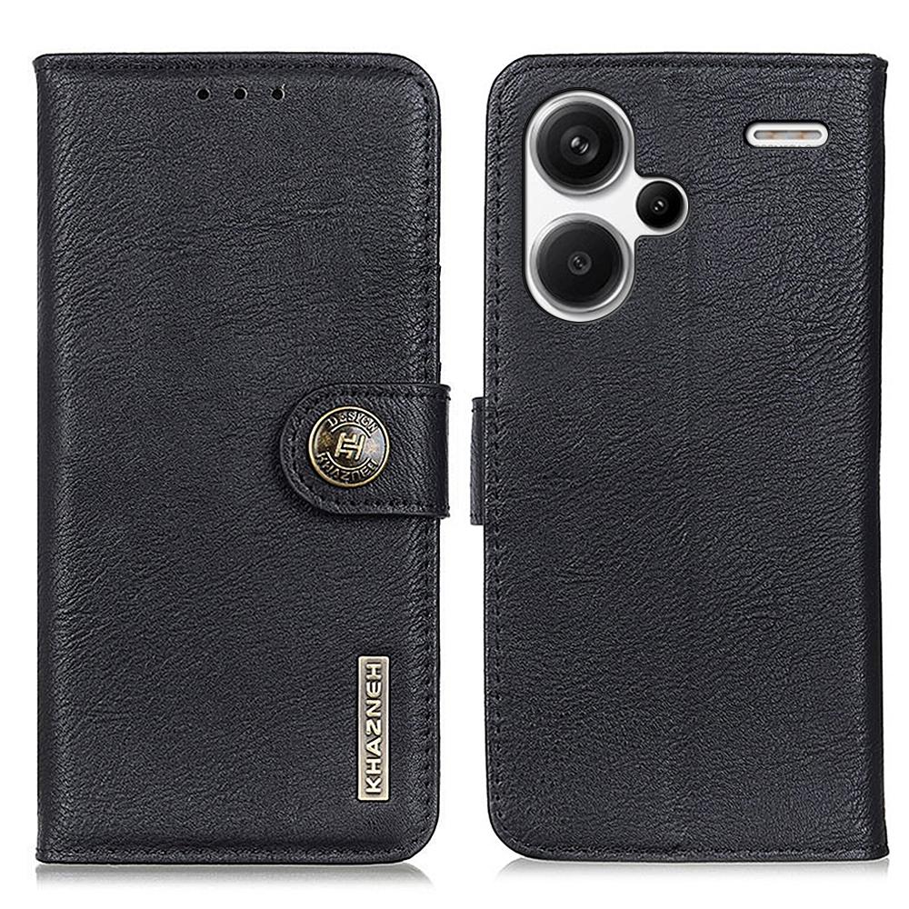 KHAZNEH For Xiaomi Redmi Note 13 Pro+ 5G Cell Phone Cases Cowhide Texture Stand Wallet Cover