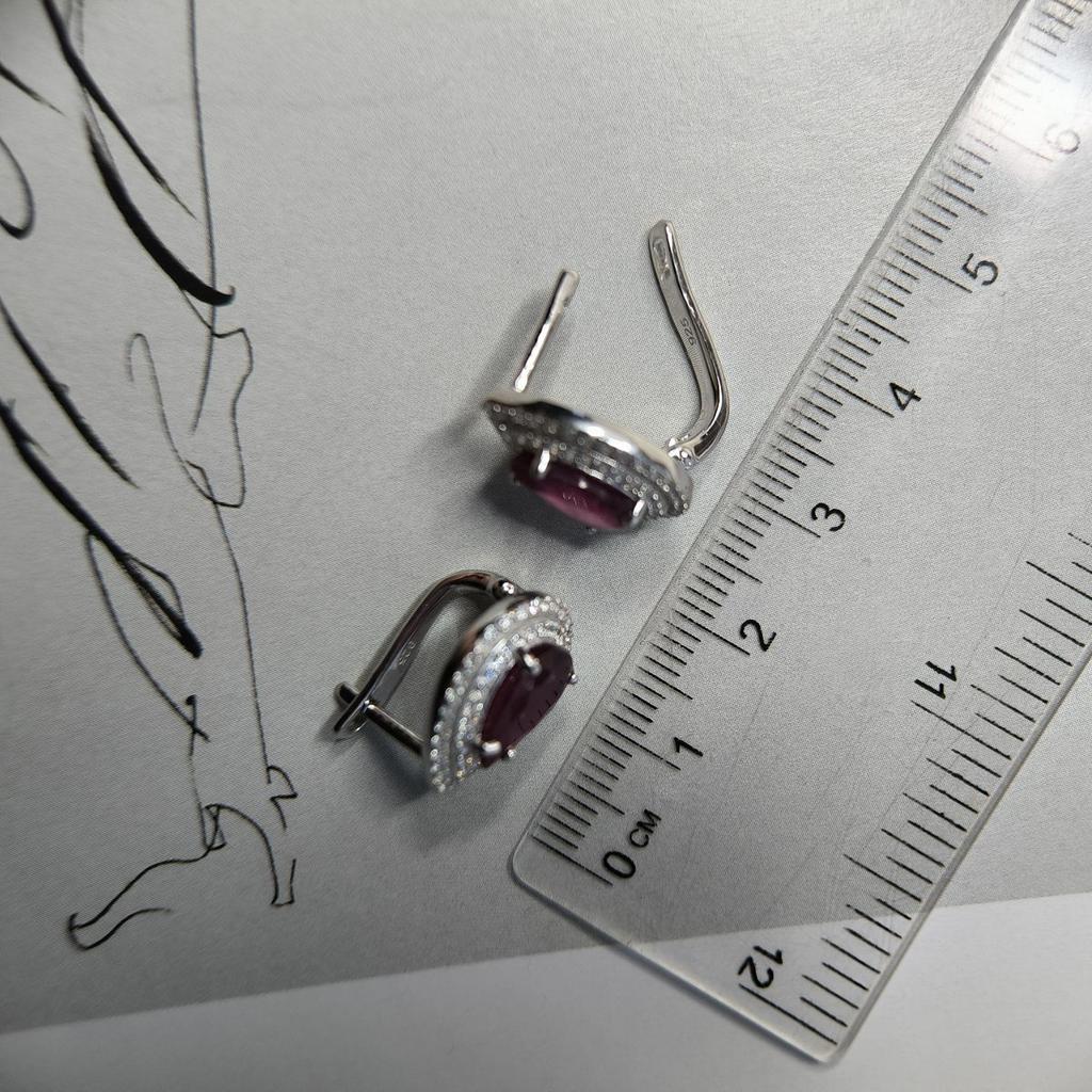 Silver Earrings with Natural Ruby 6.289ct (2182436)