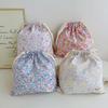 1 stuks Bosstijl Handgemaakte Bloemen Katoenen Trekkoordtas Vintage Opbergzakje voor Ondergoed Reisorganizer Tas