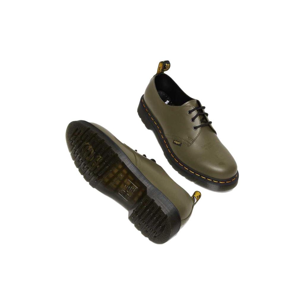 Aape X Dr. Martens 1461 Leather Fashion Commuter Low-Top Casual Shoes Unisex Sneaker Olive-Green 27984355