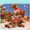 Reindeer Figurine Plush Toy With Short Plush Material For Seasonal Decorations