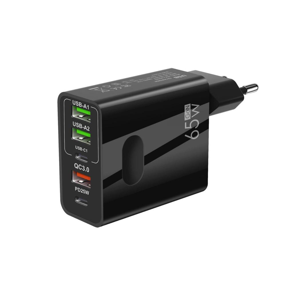 65W GaN Fast Charger: Multi-port, European/American/UK Standard for Mobile Phones