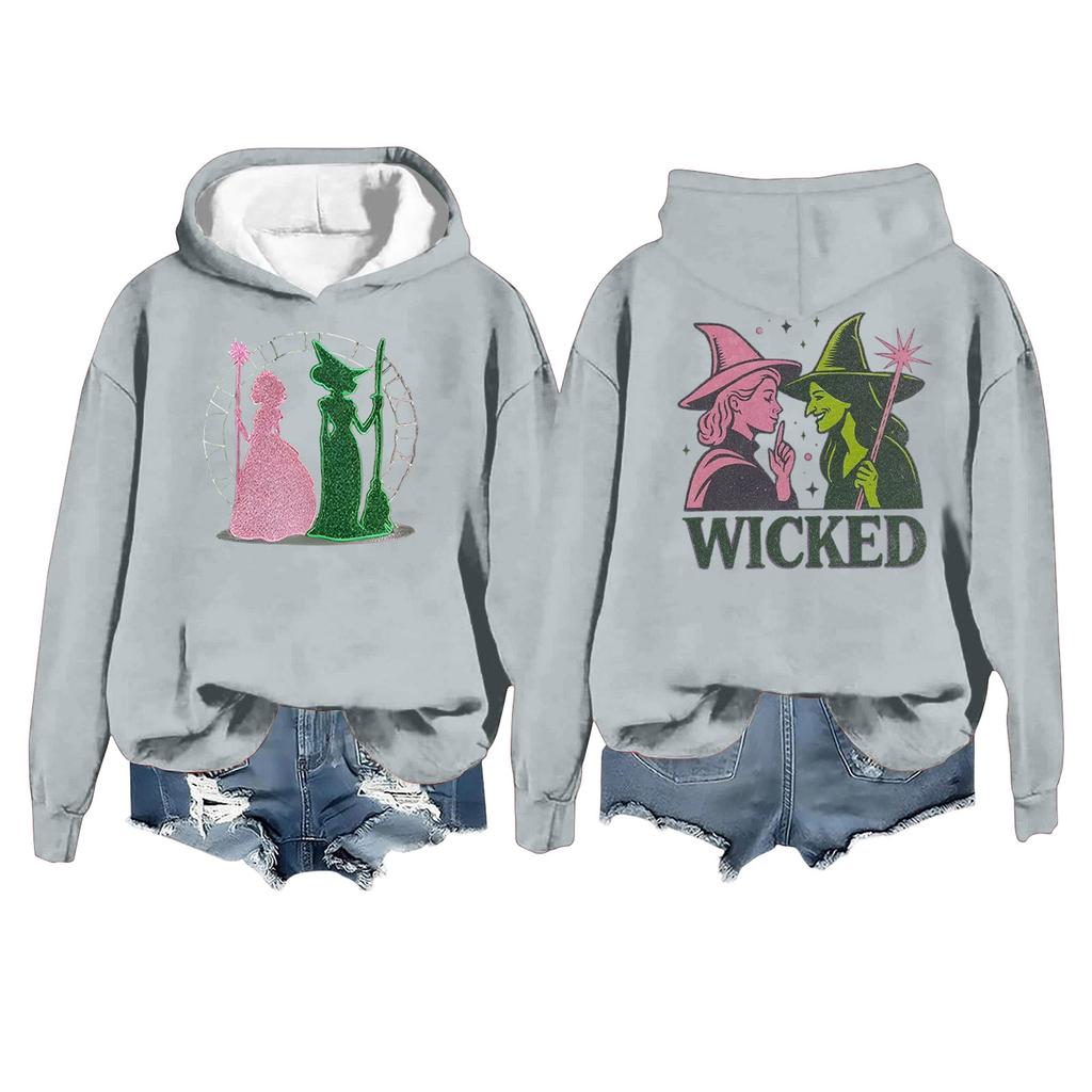 Women's Fashion Casual Long Sleeve Loose Printed Pullover Sports Long Sleeve Hooded Sweatshirt