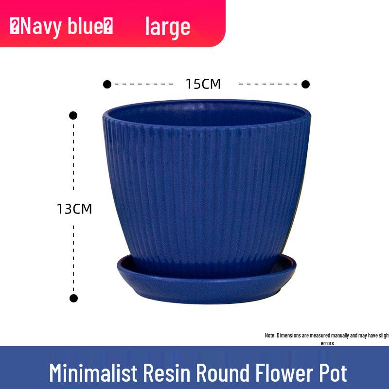 Small Vertical Stripe Resin Succulent Pot - Echeveria Non-Ceramic Planter for Home or Balcony