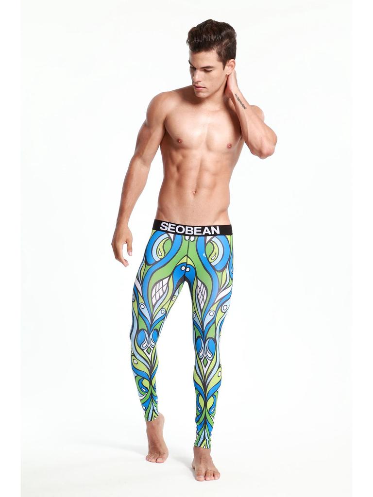 SEOBEAN New Men's Autumn Warm Elastic Slimming Base Layer Pants