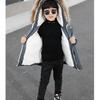 Boys Winter Hooded Jacket Fashion Baby Winter Quilted Plus Velvet Thick Warm Jacket