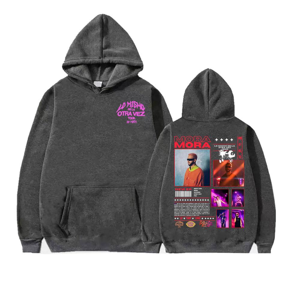 Rapper Mora Mirrodosis Album Tour  Merch Hoodies Men's Clothing Retro High Street Sweatshirt Casual Fleece Bodywarmer Hoodie
