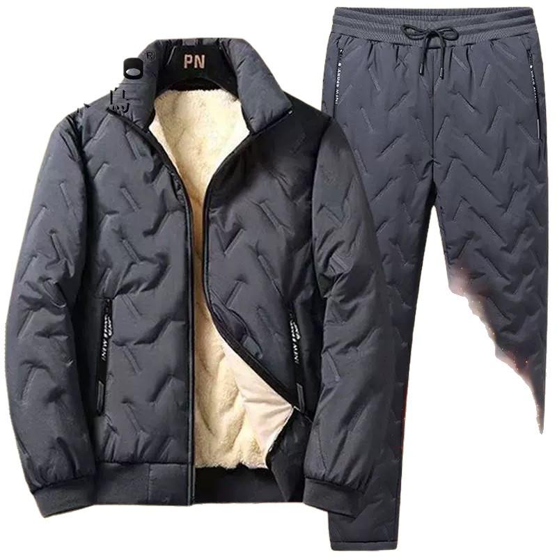 Woodpecker Herren Winter Warme Baumwoll-Sport-Hosen Set aus Lammwolle & Fleece
