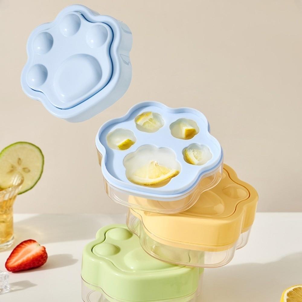 BPA Free Cat Paw Ice Block Mold Easy Demolding Pressing Ice Box Cute Ice Making Mold  Summer