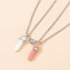 Fashion Couple Matching Necklace Colorful Geometric Hexagon Pillar Crystal Pendant Love Couple Friendship Friends Jewelry Gift