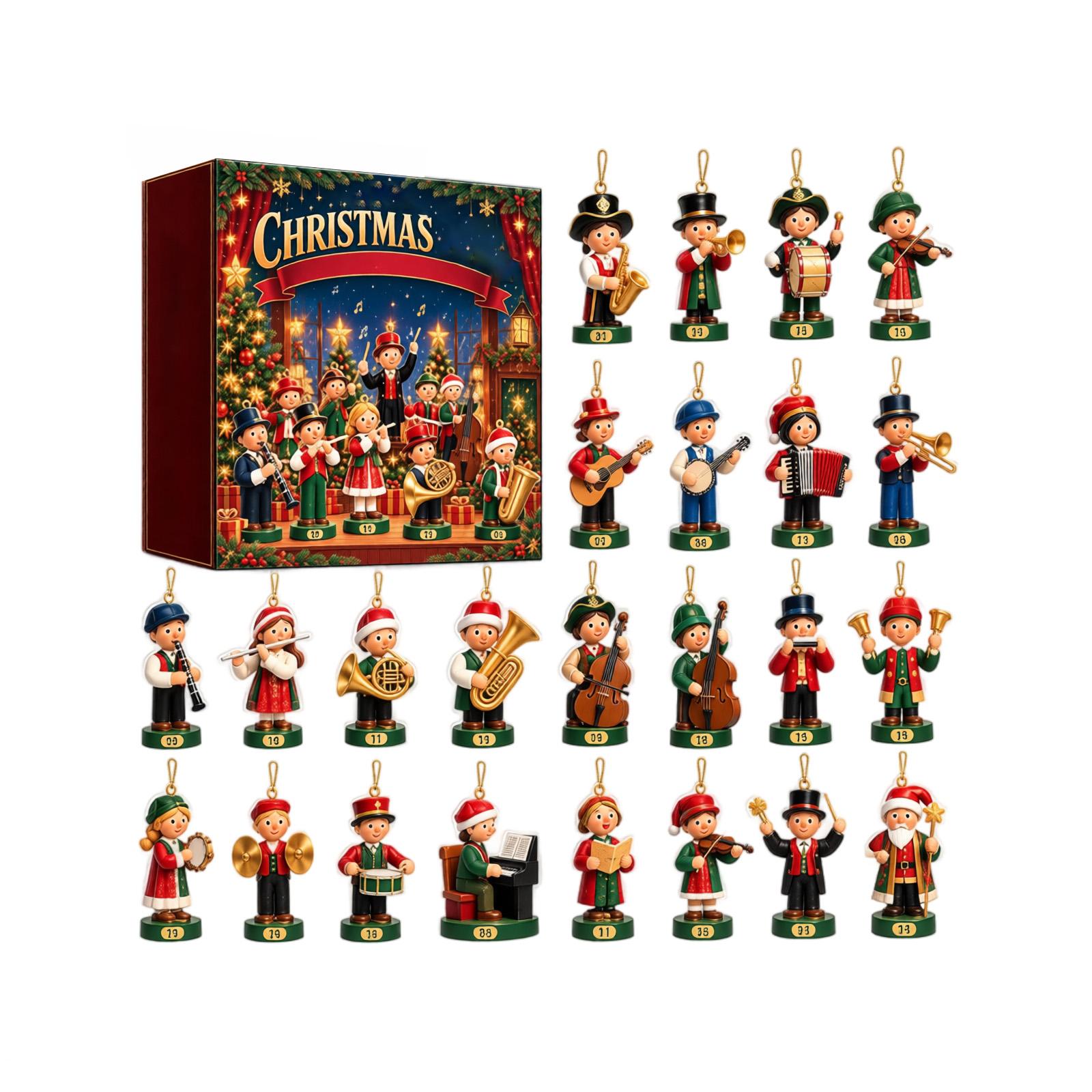 Weihnachten -Tages Musikalicher Adventskalender, Weihnachtlicher Countdown-Kalender One Size beige