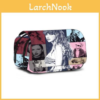 Taylor Swift Double Layer Pencil Case With Polyester Material For Students And School Supplies