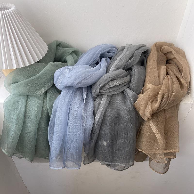 Vreovor Elegant And Comfortable Mesh Thin Scarf Sunscreen Travel Shawl Dual-Purpose Women'S Spring Summer Autumn Yarn High-End