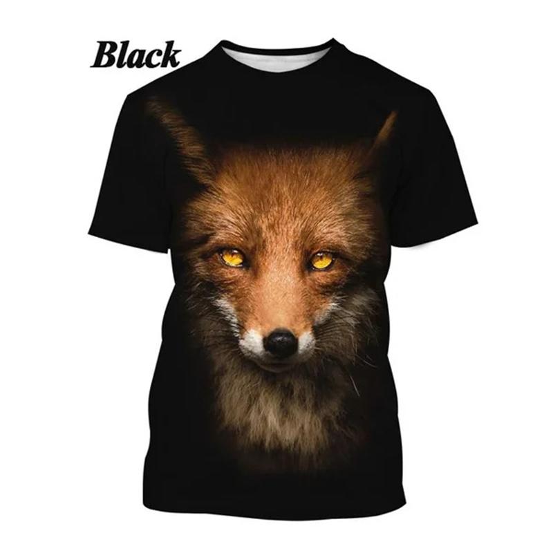 Cute Fox Pattern T-Shirt For Men Women Funny Animal 3D Printed Tees Summer Loose O-Neck Tops Short Sleeves T Shirts Streetwear