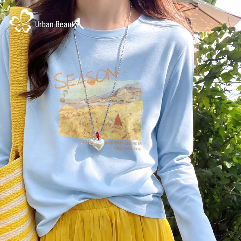 Women's Printed Pure Cotton Long Sleeve T-Shirt