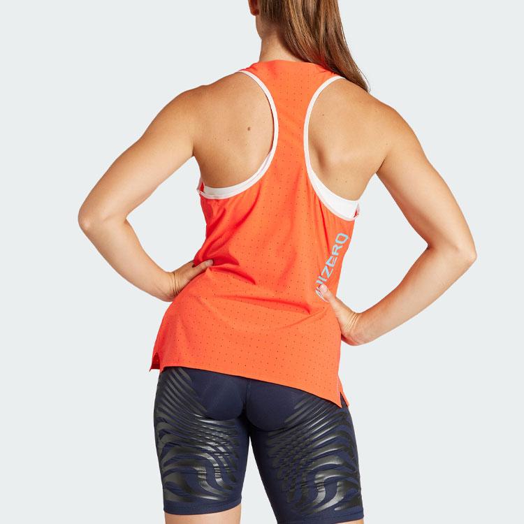 Adidas Adizero Løpetanktopp Med Fargeblokkert Logo Dame Topper Lysrød IQ4925