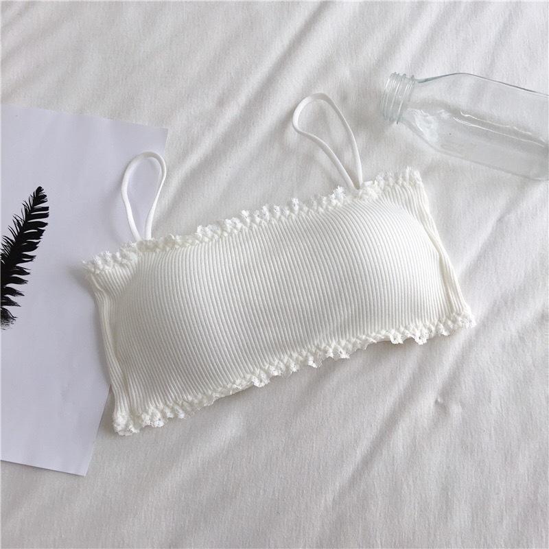 Pure Cotton Strapless Tube Top with Chest Pad – Beautiful Back Design, No Underwire, Row Buckle Closure – Ideal for Students