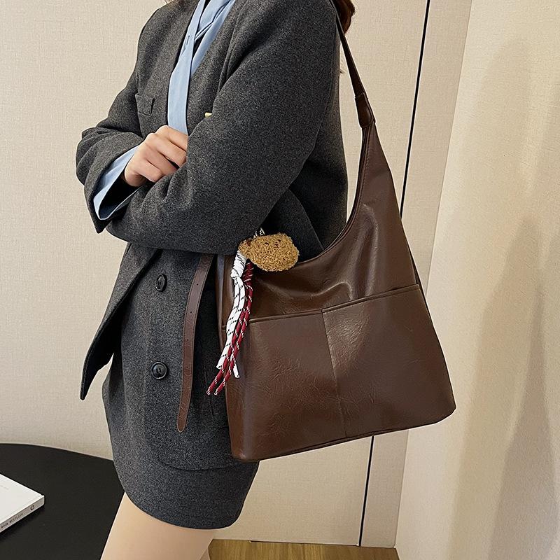 Outer order Maillard retro fashion tote bag women's 2025 new versatile niche single shoulder messenger commuter bag