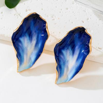 1 Pair Women Earrings Multi-Layer Fired Colorful Translucent Texture Enamel Glaze Earrings Petal Design Anti-Allergic Earrings Jewelry Gift