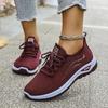 Women'S Casual Sports Outdoor Running Walking Daily Commuting Lace-Up Patterned Double-Layer Easy-On-Off Knitted Shoes
