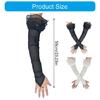 Antique 1920s Theme Party Long Fingerless Gloves with Bead Decors Sheer Gloves for Weddings Flapper Costume Accessory
