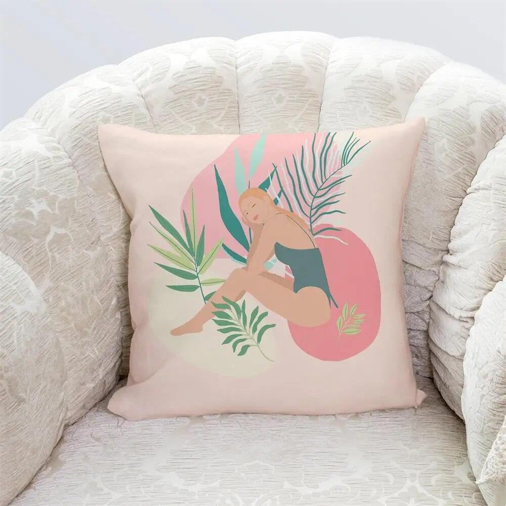 Bedroom Living Room Home Cushion Cover Geometric Abstract Pillowcase Modern Office Decor