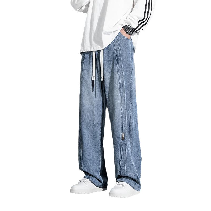 Jeans da uomo taglia grande larghi dritti casual a gamba larga
