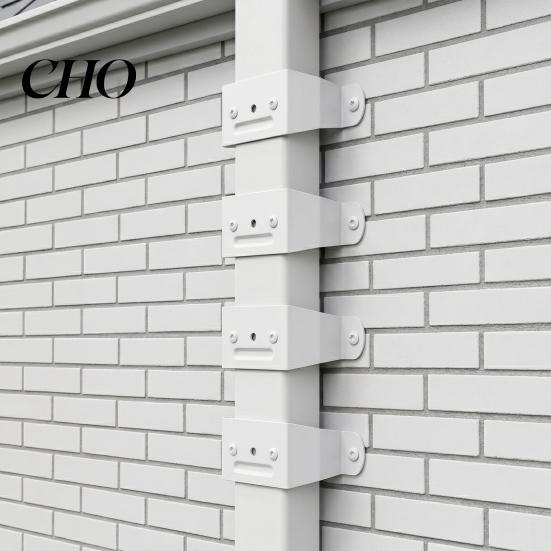 Aluminum Gutter Bracket 4/8Pcs Alloy Downspout Powder Coated Wall Mount Rain Straps 2 X 3 Inch Pipe Clip Hidden Fastener