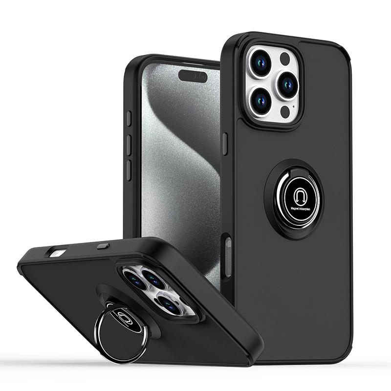 For iPhone 16 Pro Max Case Shockproof Armor Magnetic Ring Fold Rotate Holder Cover For iPhone 16 Plus 16Pro Max Matte Phone Case