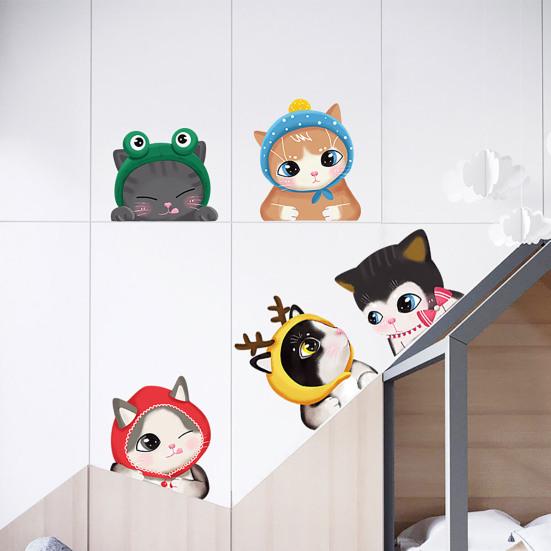 Cartoon Cat Printing Living Room Home Wall Decoration Sticker PVC DIY Art Decals