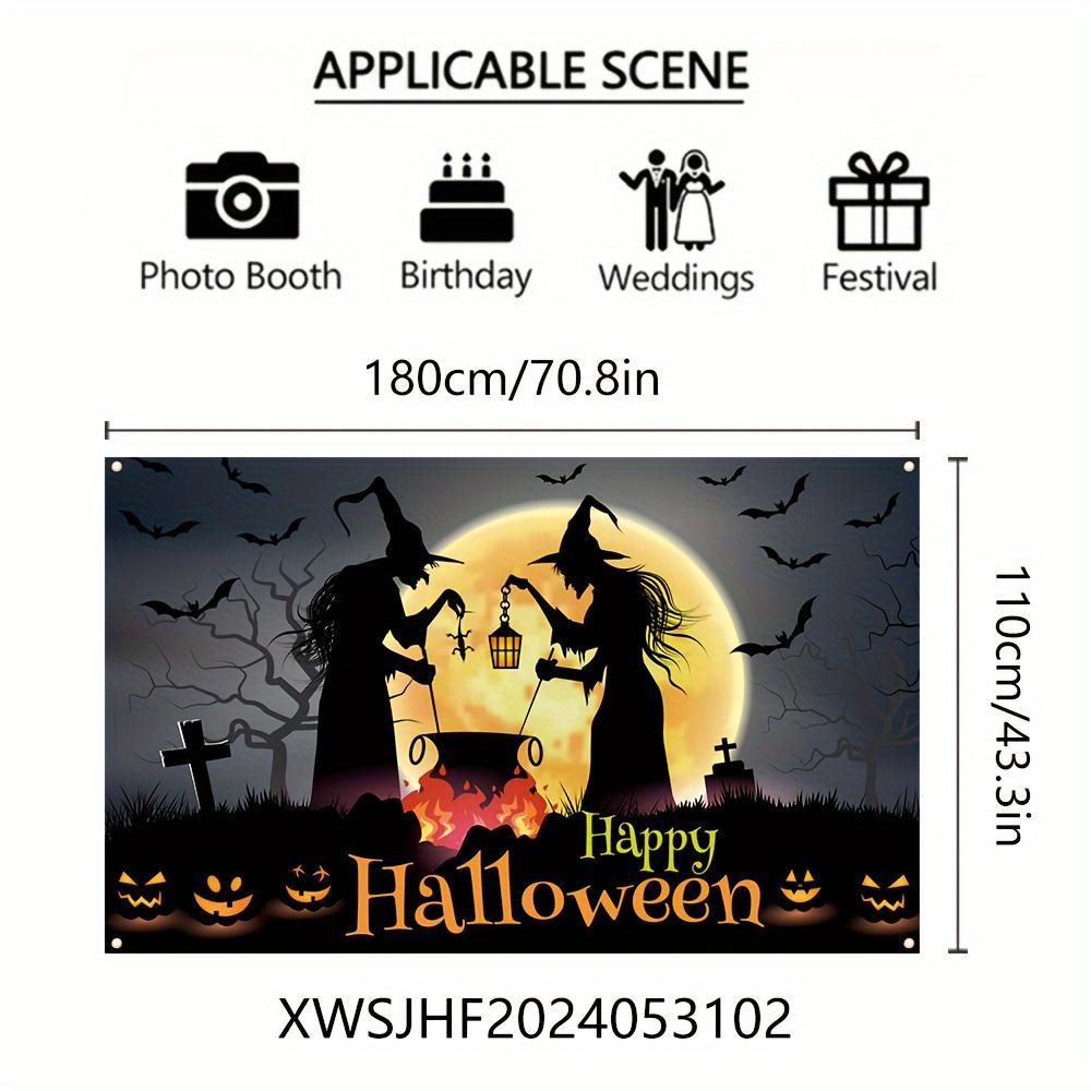 Halloween Witch Potion Party Banner - Durable Polyester Fiber