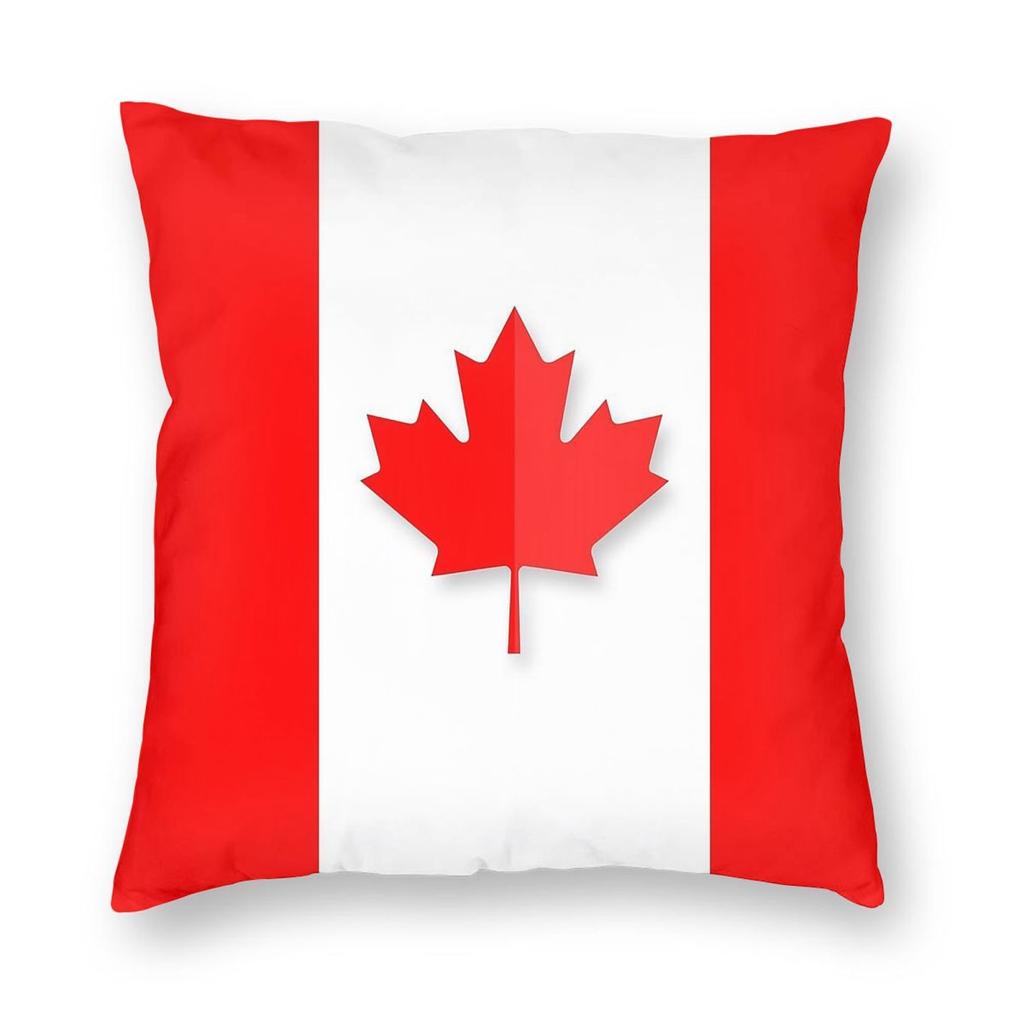 Canada Maple Leaf Flag Square Pillowcase Polyester Linen Velvet Pattern Zip Decorative Throw Pillow Case Home Cushion Cover