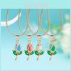 Tulip Flower Pendant Necklace For Women With Rhinestone Decor Summer Fashion