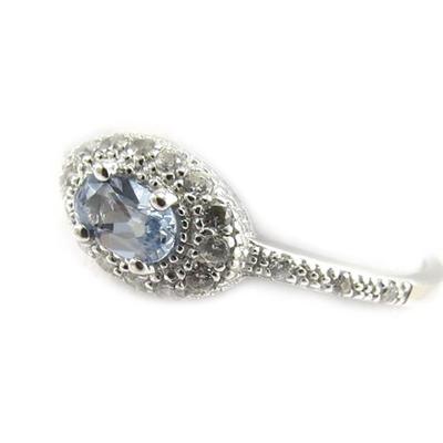 Aquamarine 'Scarlett' Silver Ring