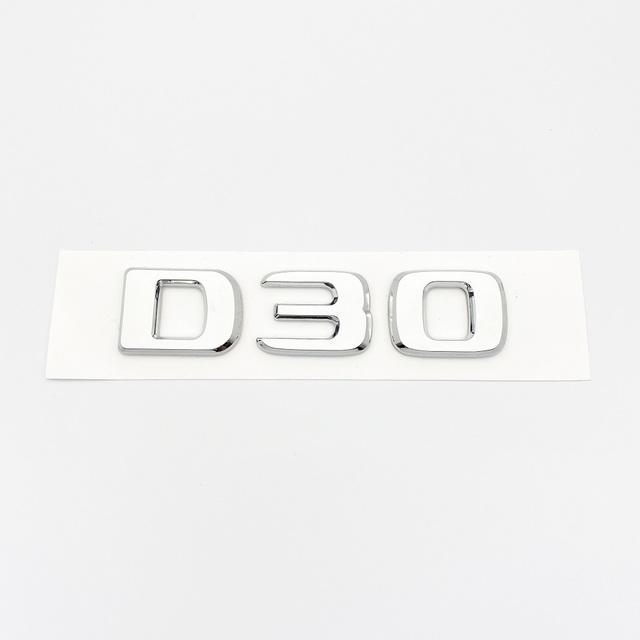 Pro Mercedes Benz Brabus C W203 W204 W205 kupé Odznak kufru auta Logo Samolepka Písmena B20 B30 D30 450 650 ABS Emblém Chrom Stříbrná
