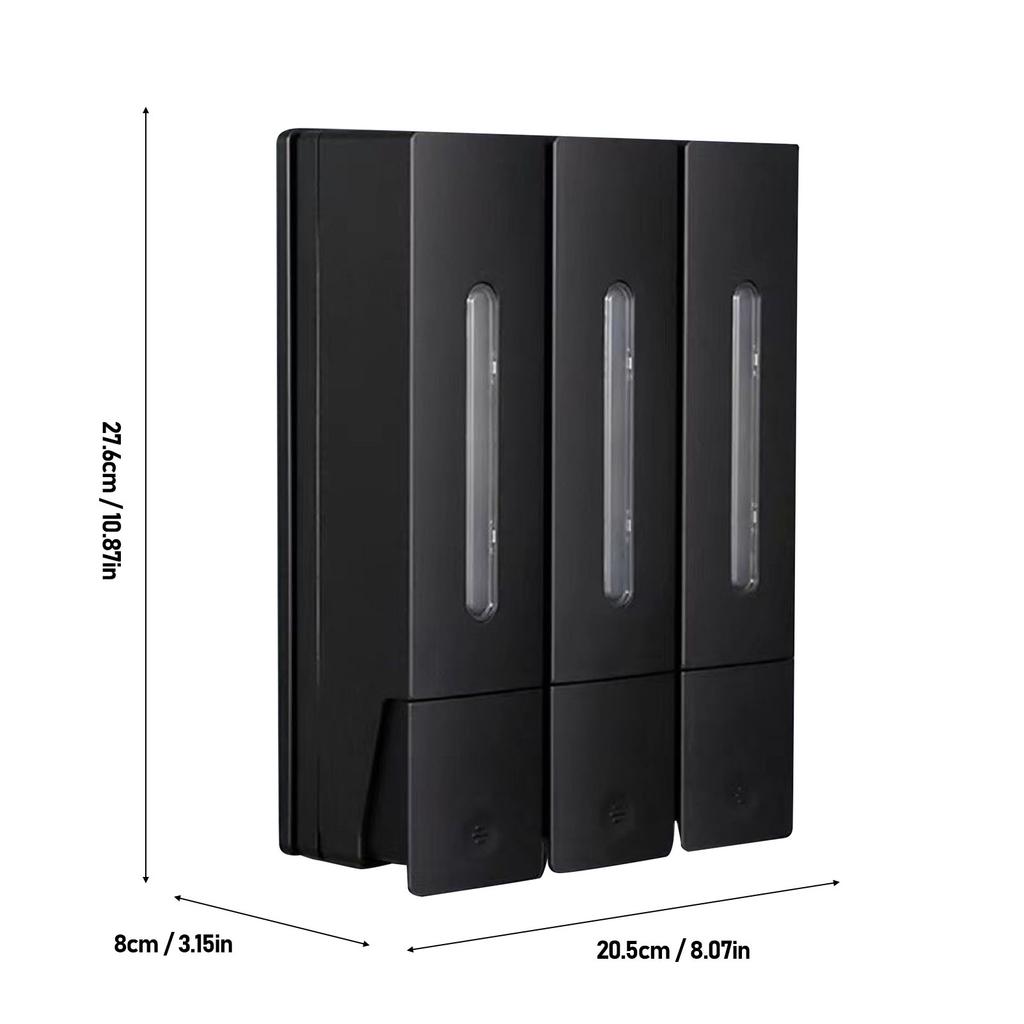 3 Chamber Shower Dispenser Wall Mounted Shampoo Conditioner Dispenser 1200ml 3 Chamber Shower Soap Dispenser for Bathroorm Hotel