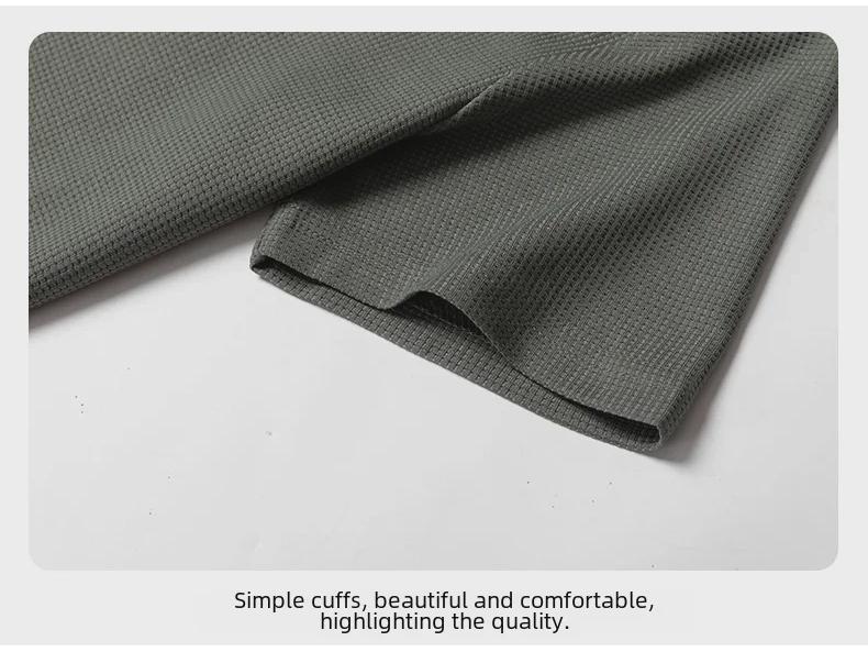 Men's High-End Waffle Knit Short-Sleeve Polo Shirt - Business Casual Summer Wear for Middle-Aged Dads