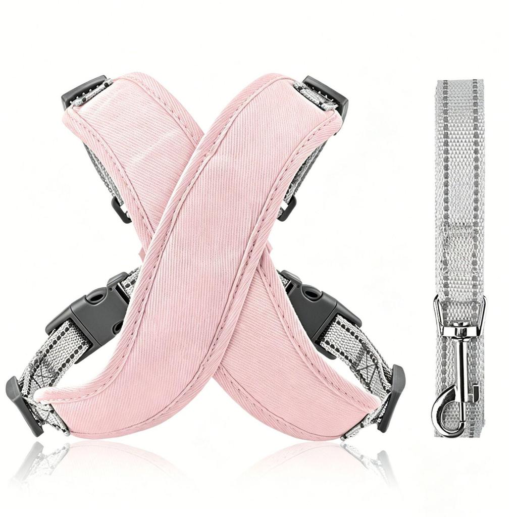 Reflective Vest-Style Anti-Pull Dog Harness with Leash for Small/Medium Pets