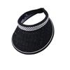 Summer sunscreen sunshade empty top hat Korean version versatile pearl hat women's vinyl big eaves headband sun hat