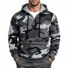 Men S Outdoor Casual Camo Fleece Half Zip Hooded Long Sleeve Sweatshirt