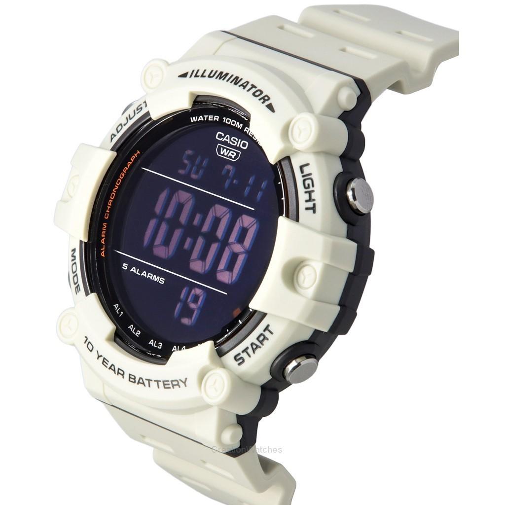 Casio Correa de Resina Blanca Digital Estándar Cuarzo AE-1500WH-8B2 100M Reloj de Hombre
