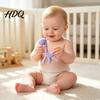 Weiches Beißspielzeug für Neugeborene Baby Giraffe Zahnungshelfer Säuglinge Lebensmittelgeeignetes Silikon Stäbchen Zahnfleischpflege Wichtiges Duschgeschenk BPA-freier Beißring 0-12