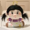 Cute Curly Hair Family Plush Keychain Toy Cartoon Figure Stuffed Doll Bag Hanging Decoration Kids Accessory Gift