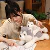 30/40CM Cute Husky Dog Plush Toy Stuffed Animal Soft Kawaii Lying Brown Pet Puppy Pillow Doll Toys for Xmas Gift