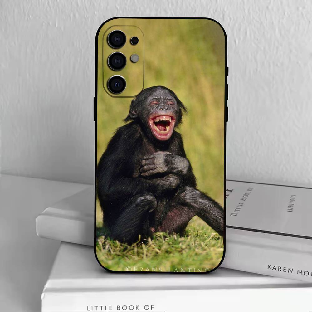Funny Cute Monkeys  Phone Case For Samsung S25,S24,S21,S22,S23,S30,Ultra,S20,Plus,Fe,Soft Silicone Black Cover