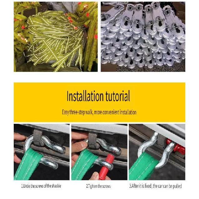 Car Tow Rope Off Road Vehicle Tow Hook Car Tow Strap Of Rescue Rope Upgraded Version Reliable Wear-Resistant Vehicle Accessories