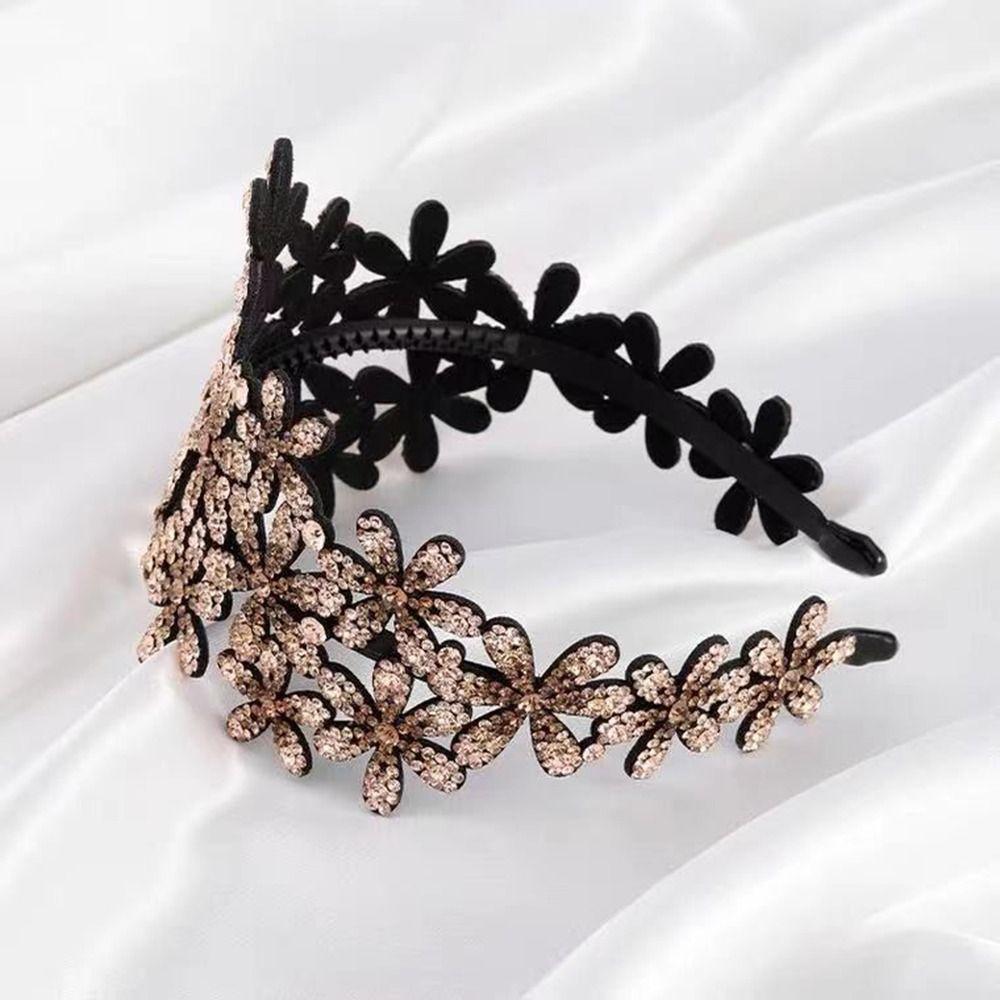 Crystal Rhinestone Hair Claws Anti-slip Headband Elegant Hair Accessories  for Girl
