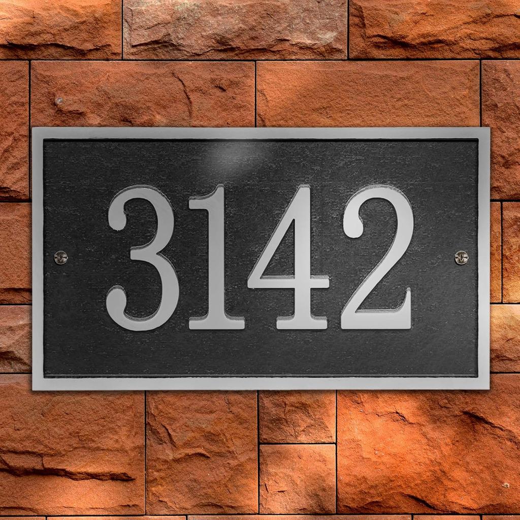 Handcrafted Address Plaque - House Sign Number Wall Plaque (11" X 6.3") Personalized House Sign for House, Apartment, Office, 911 Visibility Signage,