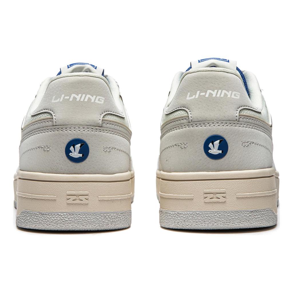 Li Ning Tianji Slip Resistant, Abrasion Resistant, Lightweight, Breathable Low top Skateboard Shoes Men's Gray White AGCU095-4