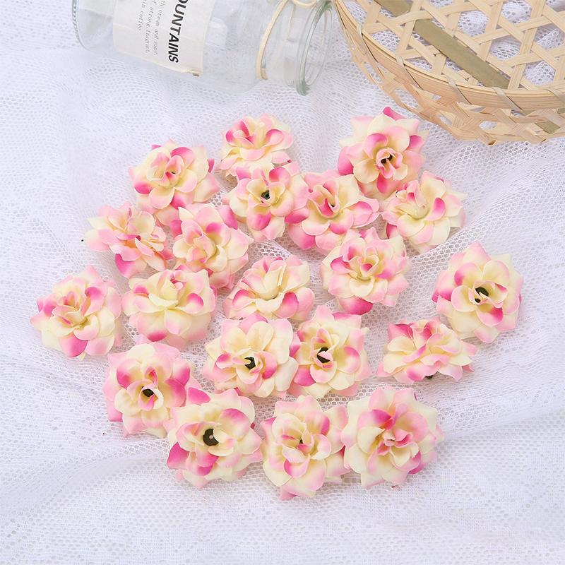 5/10/20Pcs 4.5cm Red Silk Artificial Rose Heads for Home Room Decorations Wedding Decoration DIY Bride Wreath Accessories